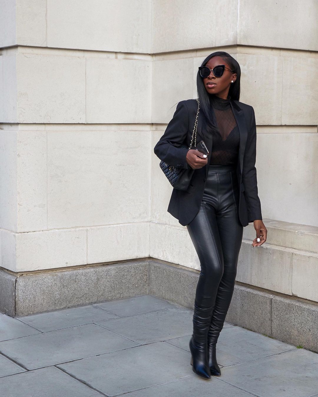 5 Ways Ama Godson Wears Leather Pants - leurr