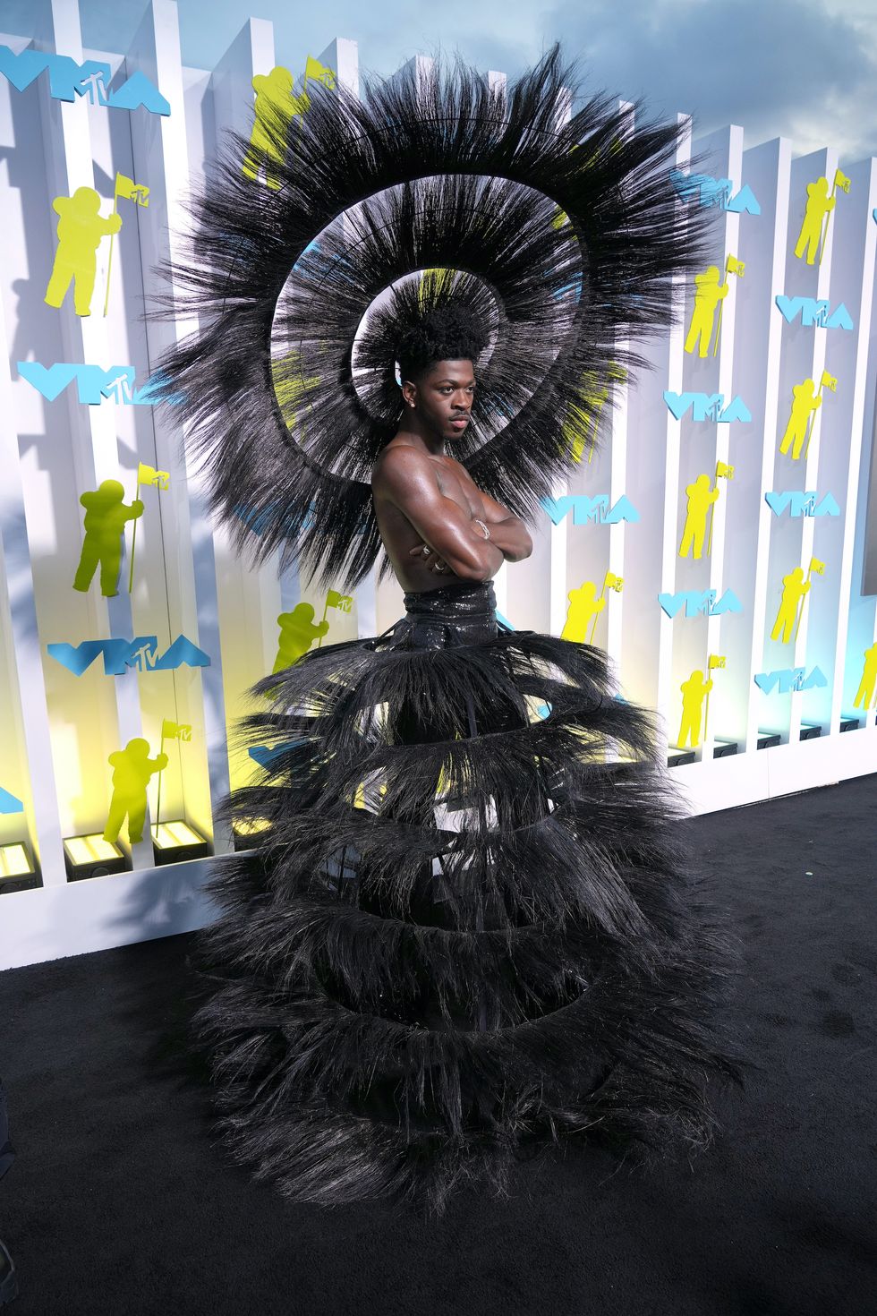 Lil Nas X Channels Iman's Met Gala Outfit for The 2022 VMAs 