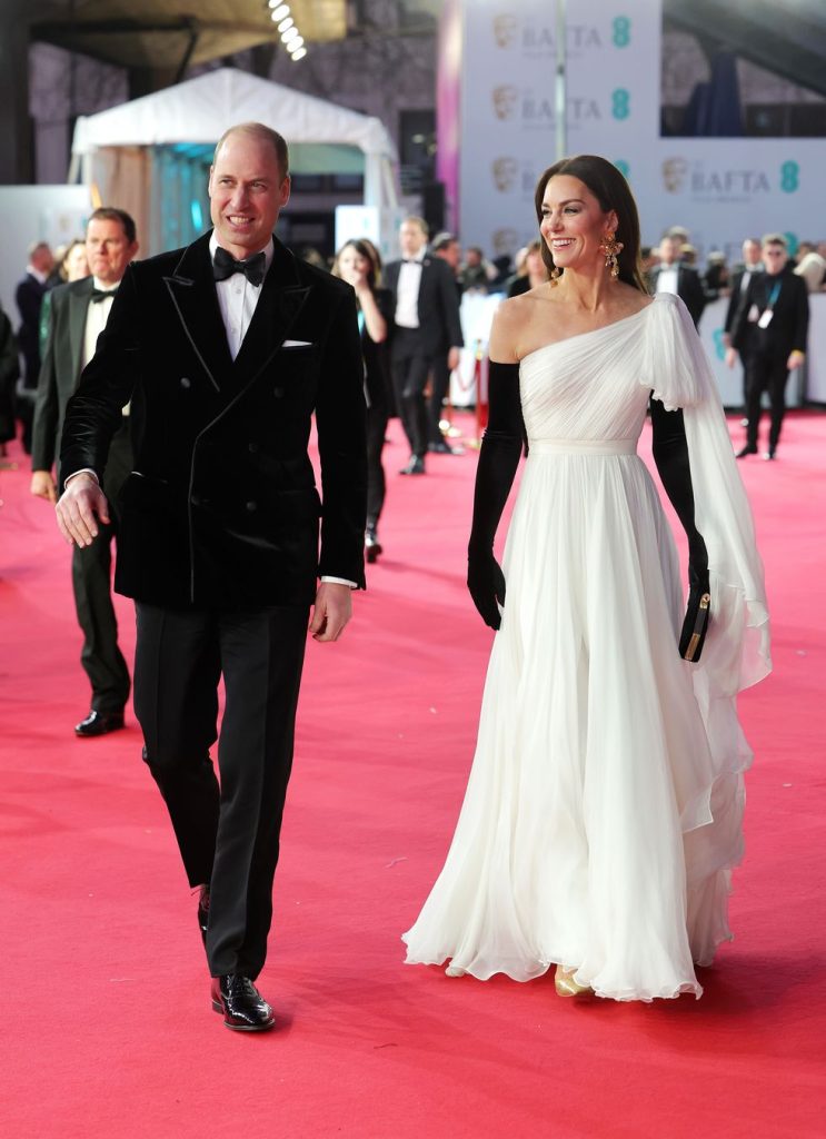 Kate Middleton at the 2023 BAFTA Awards with Prince Williams