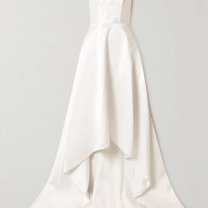 HALFPENNY LONDON Jackson strapless asymmetric duchesse-satin gown