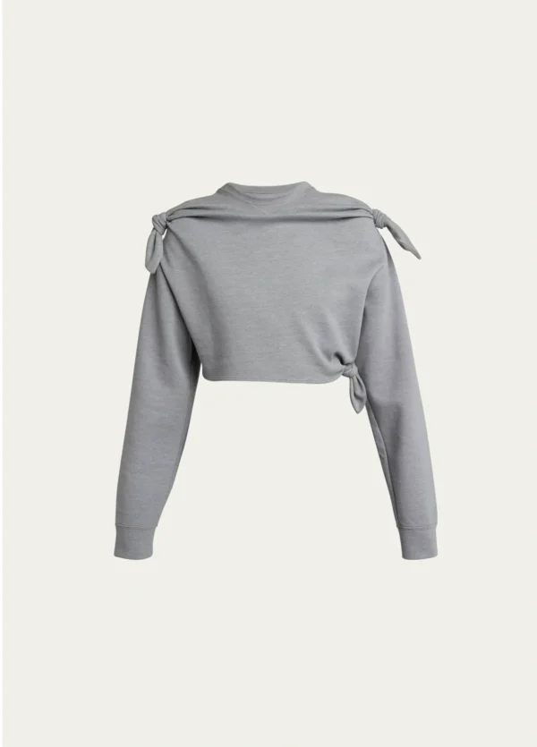 Loewe cashmere-blend cropped sweatshirt features knotted details throughout 