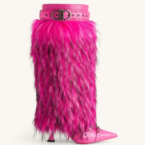 Nico-Faux-Fur-Studded-Boot-Bright-Pink