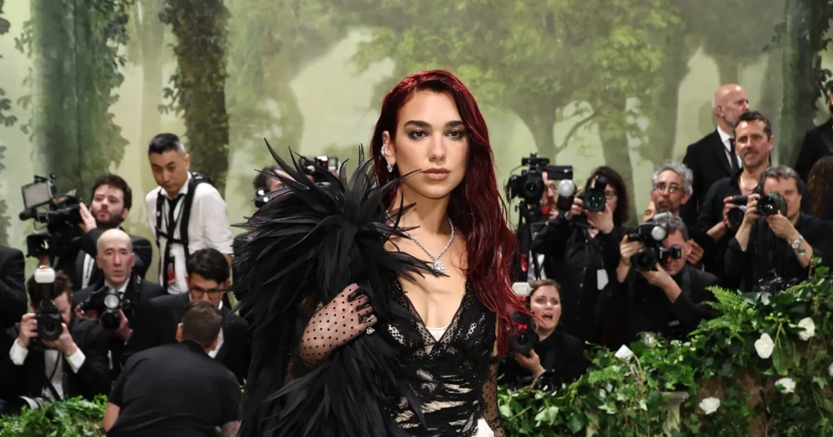 Dua Lipa Channels Boudoir Dressing with Sheer Lace at the 2024 Met Gala ...