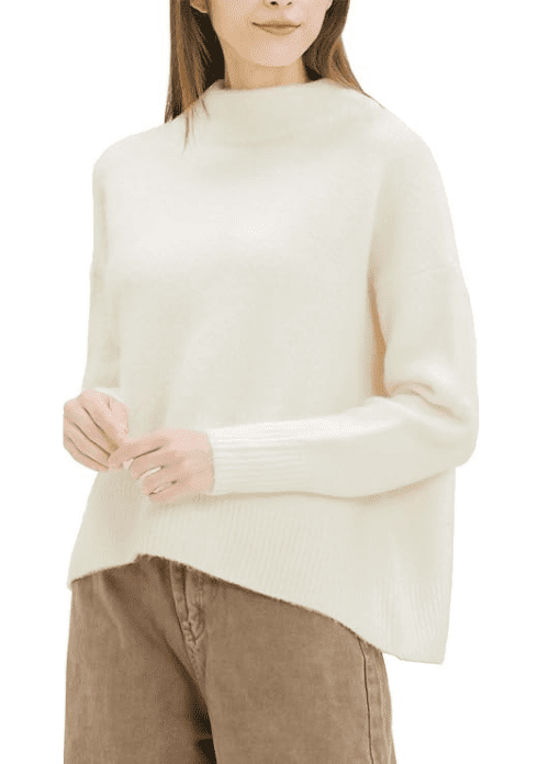 Cable Stitch Women's Mock Neck Cozy Sweater - Oversized Soft Long Sleeve Pullover Top