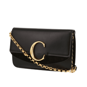Chloé C shoulder bag in black leather