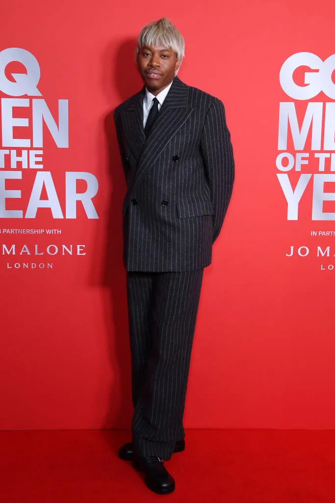 Jeremy O. Harris attends the British GQ Men of the Year Awards 2024 on Nov. 19 in London, red carpet
