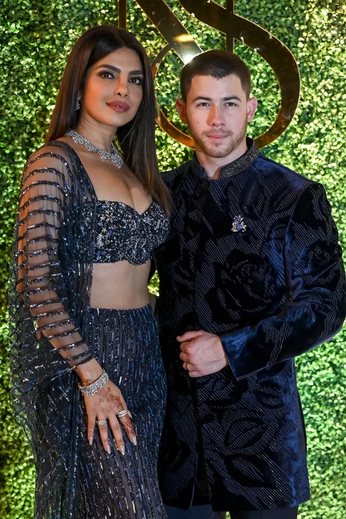 Priyanka Chopra and husband Nick Jonas at her brother Siddharth’s Sangeet ceremony in Mumbai. 