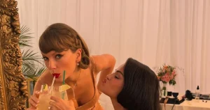 Taylor Swifts WeddingGuest Dress Is Worthy Of A Bridesmaid