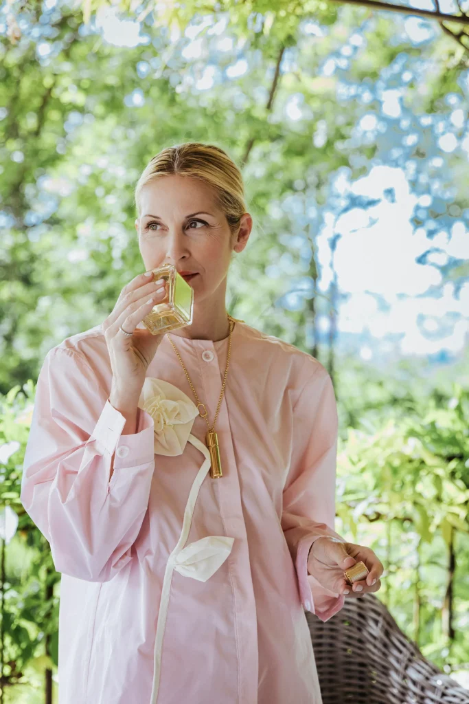 Kelly Rutherford for the launch of her new scent, Rose Première, with Veronique Gabai. Samuel AVRIL